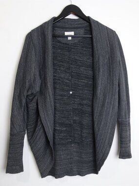 Aritzia Wilfred Diderot Open-Front Cocoon Cardigan Marled Grey Size XS